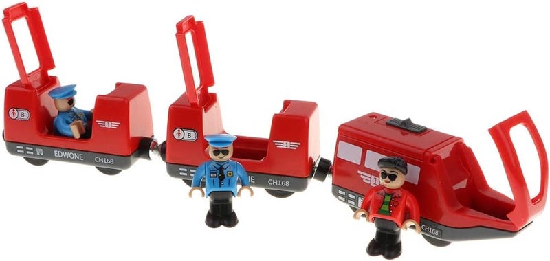 klarako Magnetic 3 Section Train Set  Battery Operated, Compatible with All Major Toy Train Brands, Wooden Toys for Kids Toddlers - Image 2