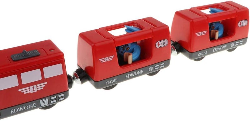 klarako Magnetic 3 Section Train Set  Battery Operated, Compatible with All Major Toy Train Brands, Wooden Toys for Kids Toddlers - Image 5