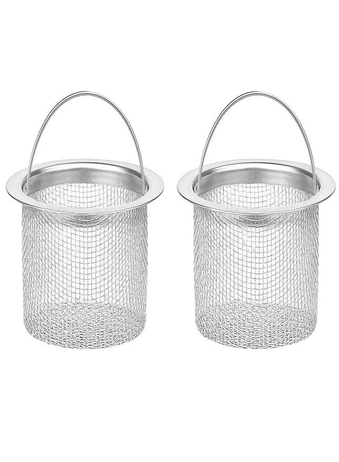 ORBITORA Pack of 2 Stainless Steel Sink Strainer with Handle | Drain Kitchen Basin Food Waste Blockage Filter Jali | Durable & Rustproof | Anti-Clogging 2mm Holes | Double Edging Corners - Image 1