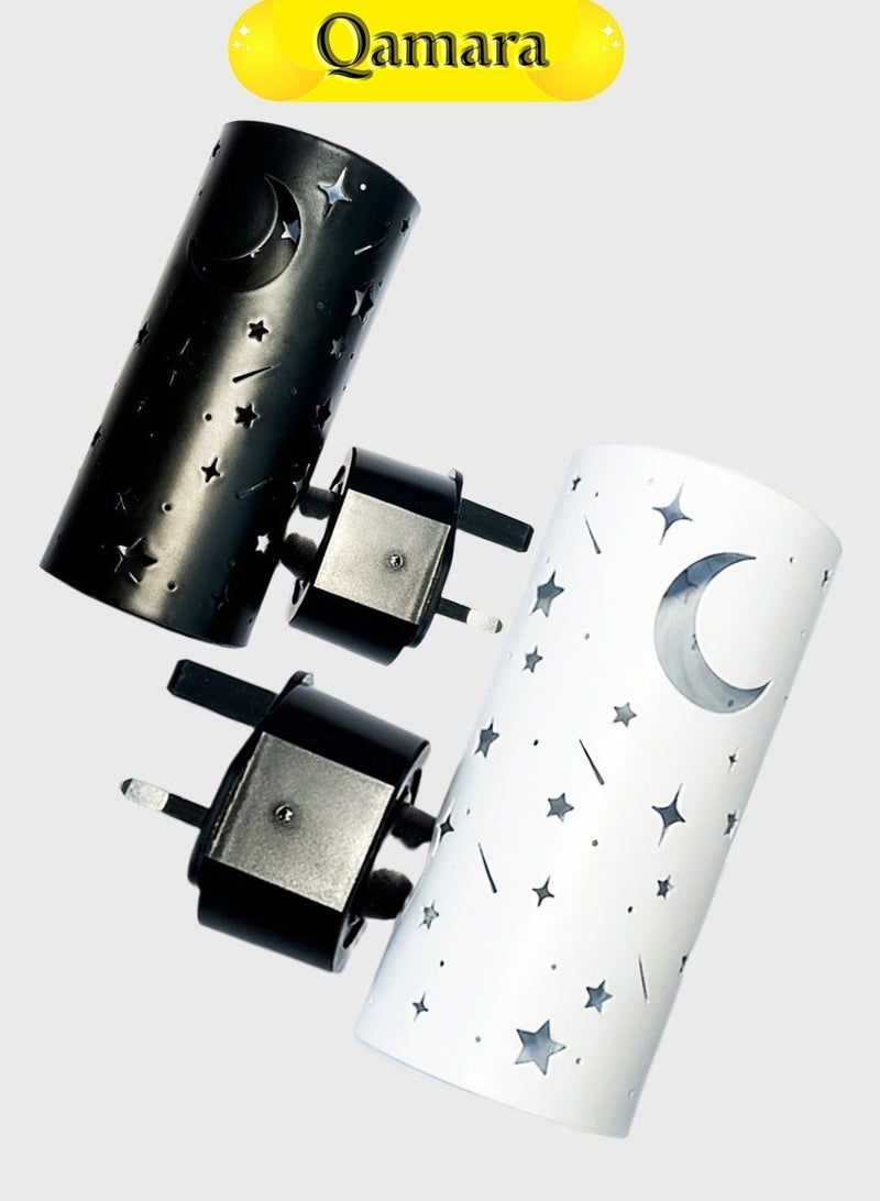 QAMARA LED Wall light, Star and Moon Themed Design with Smart Switch, Available in Black and White - Image 1