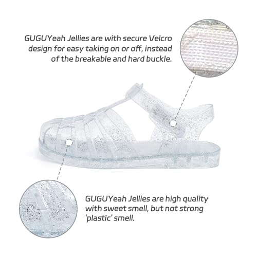 GUGUYeah Jelly Sandals for Girls,Closed Toe Princess Costume Summer Dress Shoes Fisherman Gladiator Water Beach Flat Sandals for Toddler/Little Kid/Big Kid - Image 3