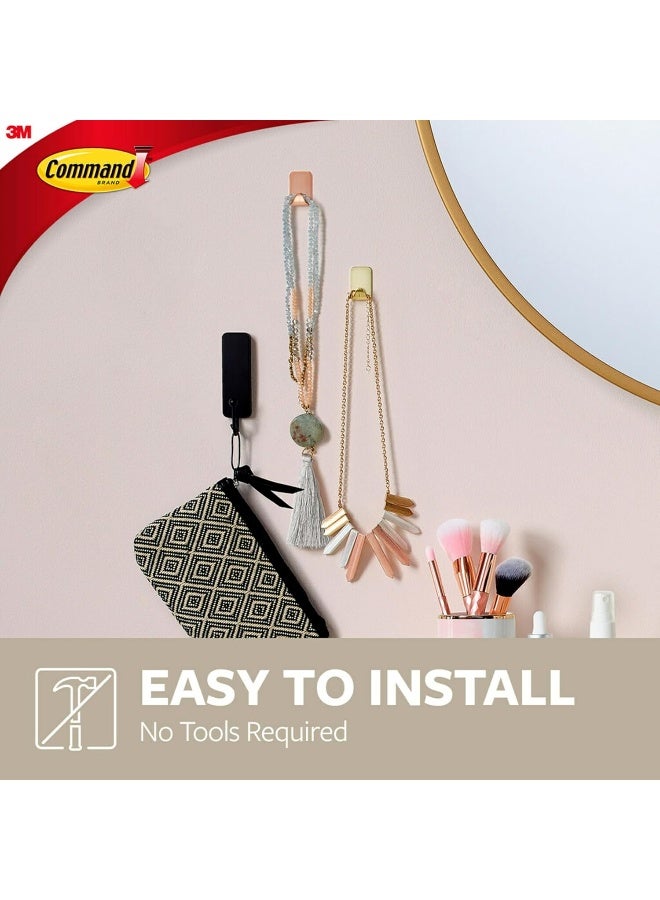 Command Command Stainless Steel Metal Small Hook Gold color, 4 hooks + 5 strips/pack - Image 4