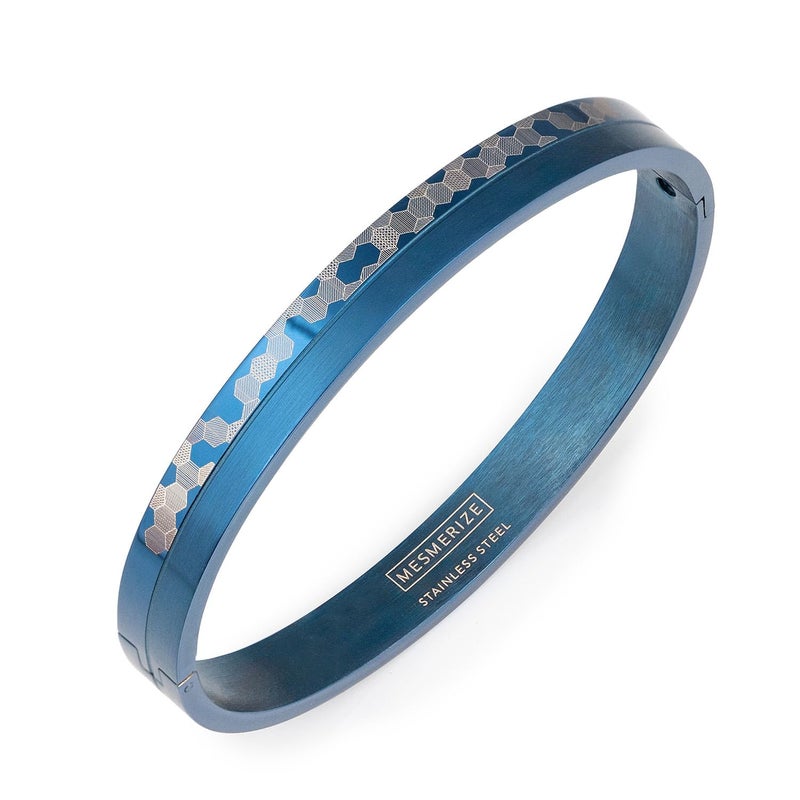 Mesmerize Stainless Steel Sirius Openable Oval Designer Kada Bracelets | Bracelet for Men and Boys |Designs| Waterproof, Anti-tarnish, Rust-free, Skin friendly | 8 mm Bracelets for Men | 6-Month Warranty - Image 1