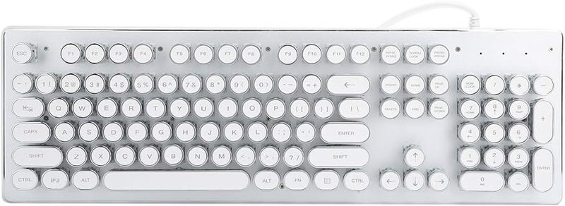 Acouto Wired Gaming Mechanical Keyboard With 104 Round Keys Mixed Light White - Image 4