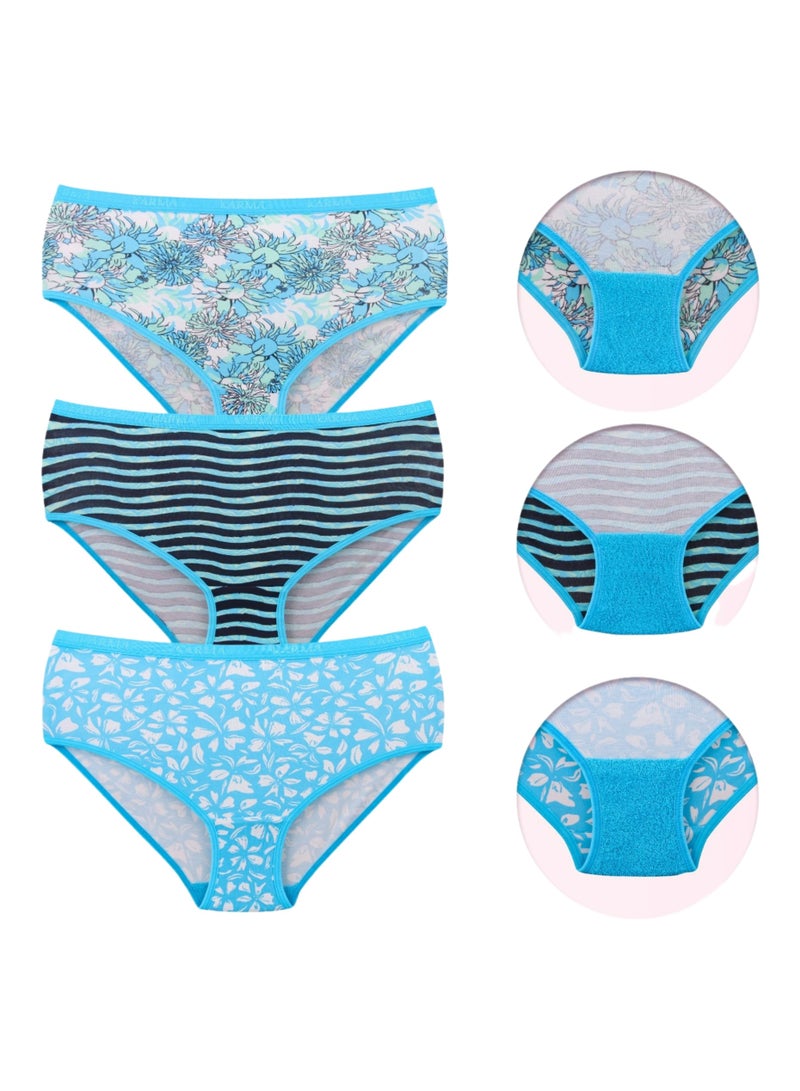 Karma Pack of 3 Padded Cotton Brief Panties Underwear for Women  - Image 1