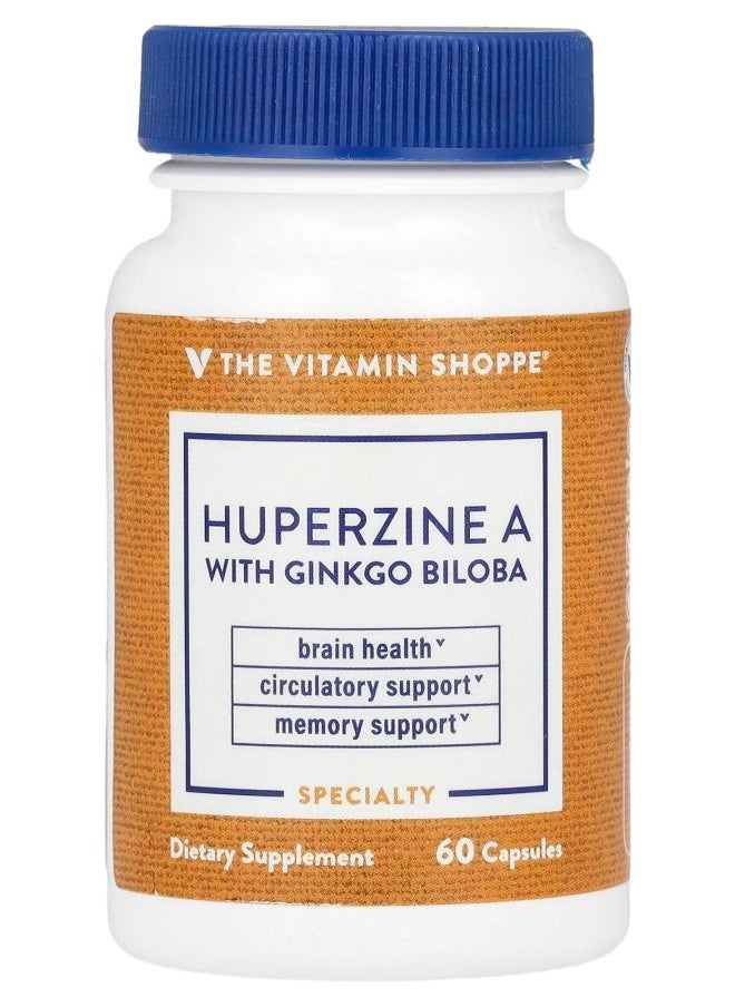 The Vitamin Shoppe Huperzine A With Ginkgo Biloba 60 Capsules 