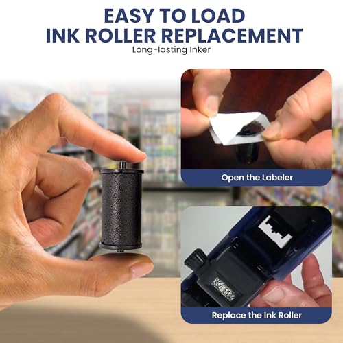 Perco Ink Roll for Perco Pro (1 and 2 Line) Price and Date Guns - Pack of 4 Replacement Inkers - Easy to Load, Premium, Clear & Bold Prints - Made in USA - Image 5