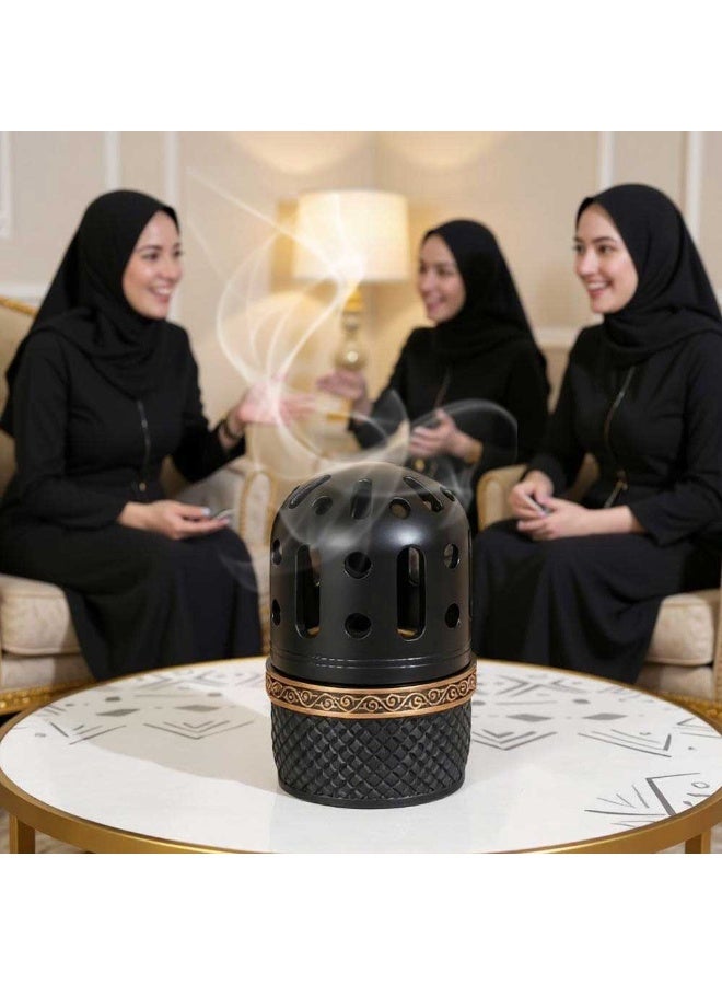 Bakhoor BoSidin Elegant Arabian Style Resin Incense Burner, Bakhoor Oud Holder with Metal Tray Censer for Yoga, Aromatherapy, Bedroom, Home & Office - Image 4