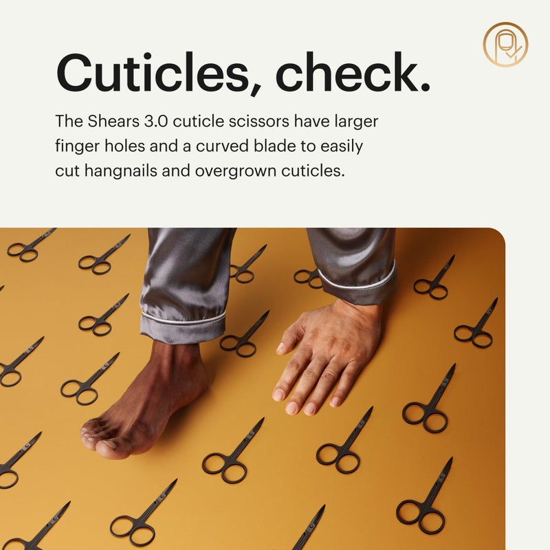 manscaped مجموعة العناية بالأظافر للرجال من MANSCAPED® Shears 3.0، مكونة من 5 قطع، مجموعة مانيكير من الفولاذ المقاوم للصدأ مع مقص أظافر لليدين والقدمين، ومبرد أظافر، وملاقط ذات طرف مائل، ومقص بشرة، وحقيبة سفر - Image 4