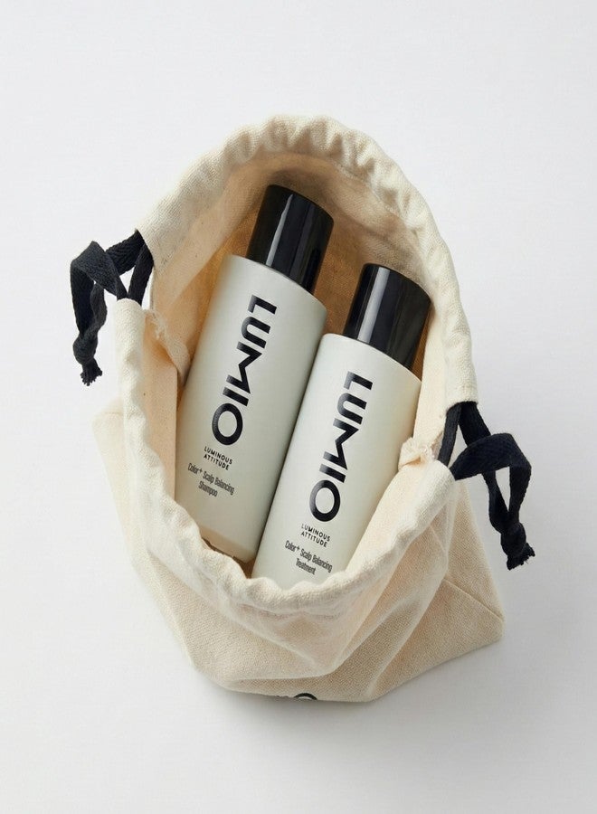 LUMIO Color+ Scalp Balancing Shampoo & Treatment Set (50 ml x 2) with Pouch | Color-Safe Scalp Care for Color-Treated & Sensitive Hair | Sulfate-Free, Low-pH, K-Beauty Salon Formula - Image 1