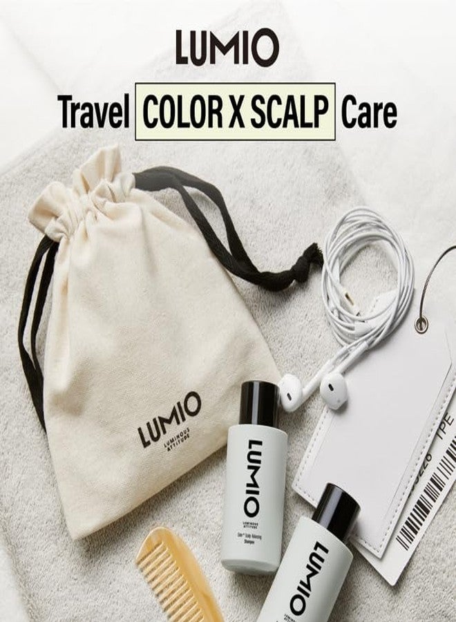 LUMIO Color+ Scalp Balancing Shampoo & Treatment Set (50 ml x 2) with Pouch | Color-Safe Scalp Care for Color-Treated & Sensitive Hair | Sulfate-Free, Low-pH, K-Beauty Salon Formula - Image 2