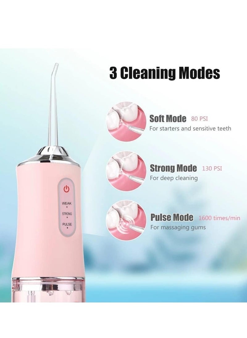ELTRAZONE Water Flosser Dental Oral Irrigator, Portable Rechargeable Teeth Cleaner with 3 Cleaning Modes, 4 Jet Tips, 220ml Large Water Tank, Waterproof Design – Electric Water Jet Pick for Teeth Whitening & Gum Care at Home or Travel - Image 5