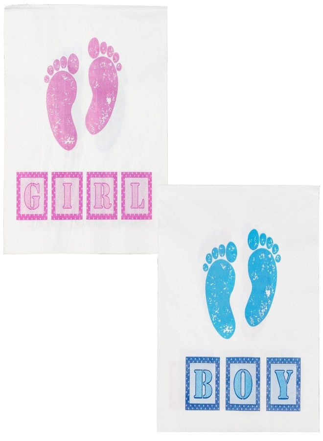 Iconikal 75-Count Gender Reveal Party Napkins, Two Sided, Boy or Girl Baby, Dinner Size - Image 1