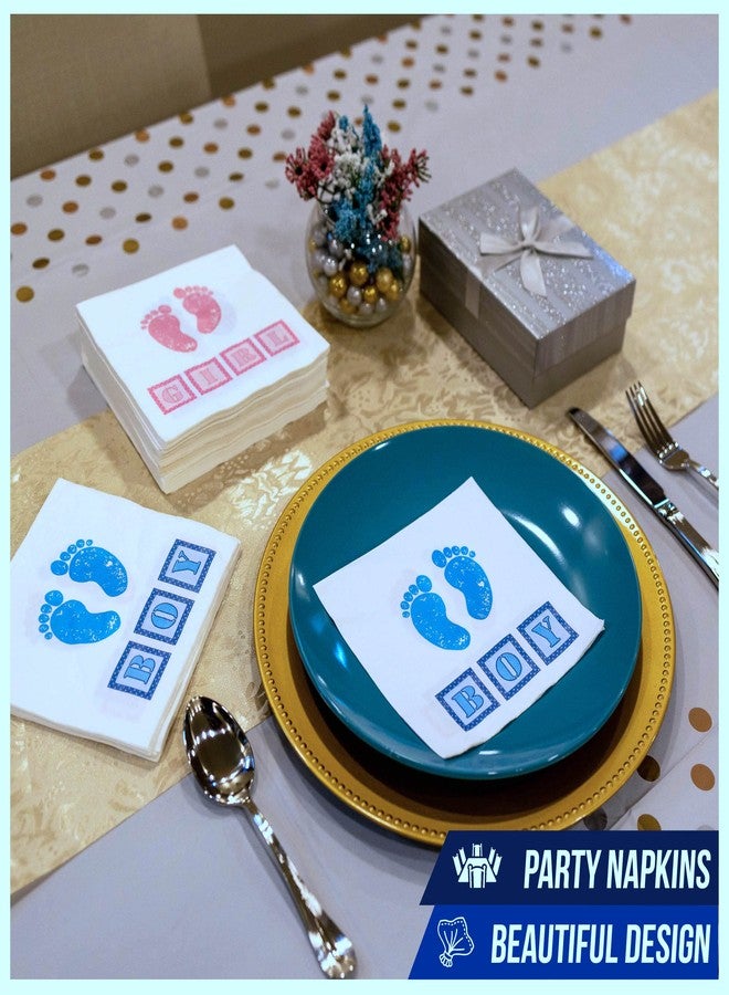 Iconikal 75-Count Gender Reveal Party Napkins, Two Sided, Boy or Girl Baby, Dinner Size - Image 2