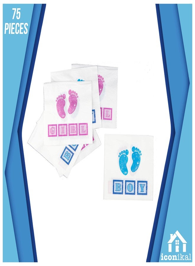 Iconikal 75-Count Gender Reveal Party Napkins, Two Sided, Boy or Girl Baby, Dinner Size - Image 4