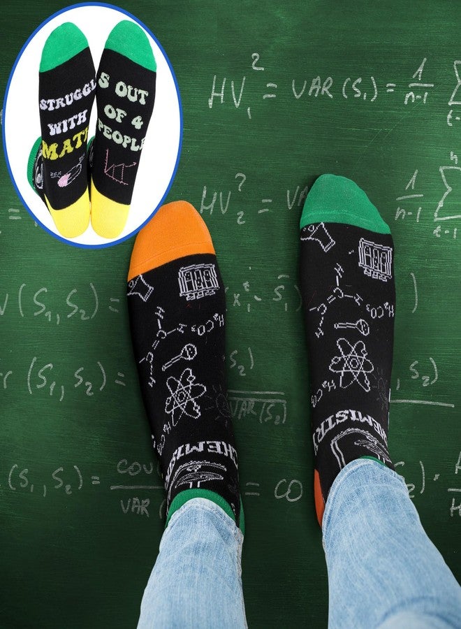 Bunnycool 10 Pairs Funny Math Chemistry Socks Christmas Science Theme Socks Programming Gift Novelty Crazy Scientist Accessories Teacher Sock for Science Lovers Chemist Mathematicians Biology - Image 2