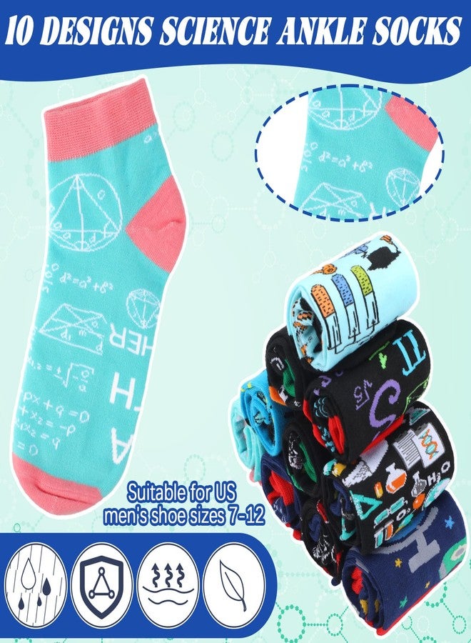 Bunnycool 10 Pairs Funny Math Chemistry Socks Christmas Science Theme Socks Programming Gift Novelty Crazy Scientist Accessories Teacher Sock for Science Lovers Chemist Mathematicians Biology - Image 4
