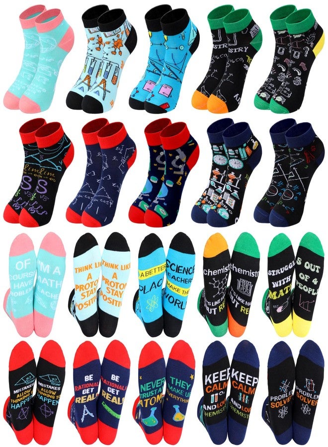 Bunnycool 10 Pairs Funny Math Chemistry Socks Christmas Science Theme Socks Programming Gift Novelty Crazy Scientist Accessories Teacher Sock for Science Lovers Chemist Mathematicians Biology - Image 1