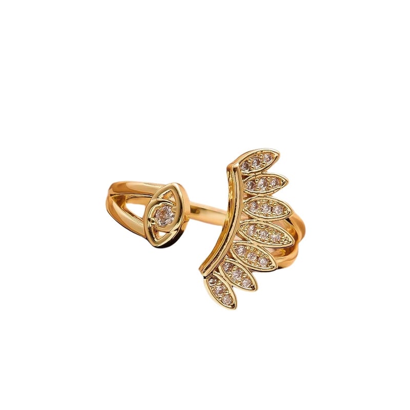 MONOZO 18k Gold plated Ring for Women | Cubic Zirconia Copper Adjustable Finger Ring for Girls | Western Ring | Girl Fashion Jewellery - Image 1