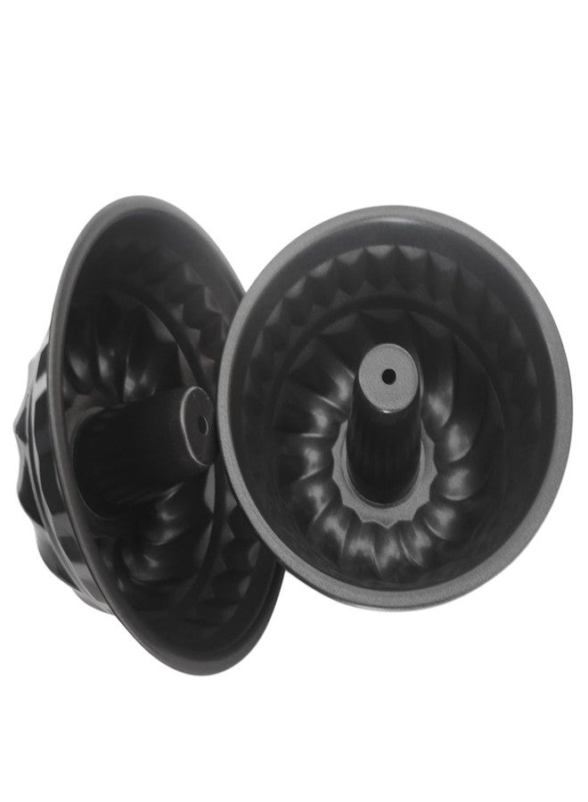 Proshopping Small Fluted Tube Cake Pan 6 Inch, Medium Size Kugelhopf Round Tube Tin, Carbon Steel Metal Oven Baking Mold for Baking Pound, Crumb Cakes -2 Pieces - Image 4