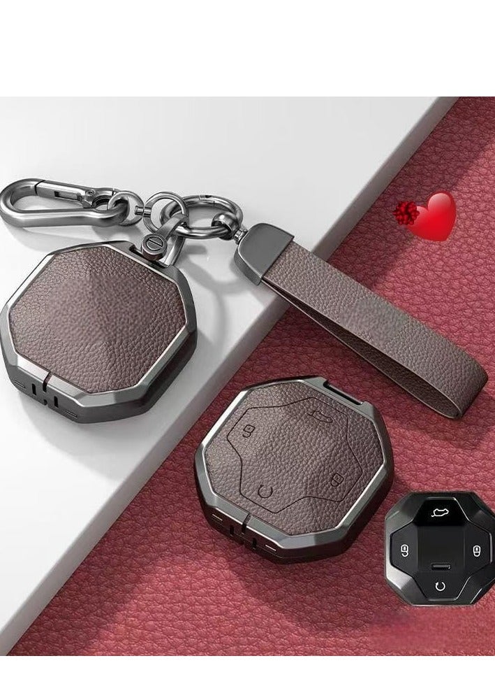 Zinc Alloy Leather Car Key Case Cover for Jetour Traveller - Image 4