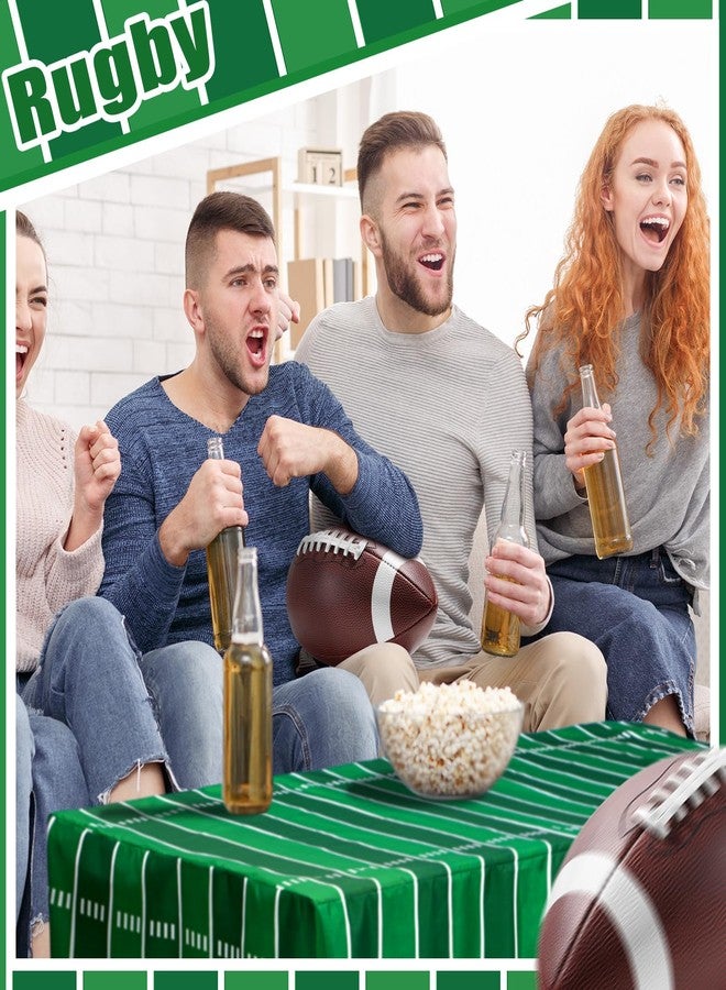 Breling 6 ft Football Party Decorations Touchdown Tablecloth 70 x 30 Inch for Rectangle Table Fitted Football Field Washable Fabric Polyester Table Cover for Birthday Sports Party Games Decoration - Image 5