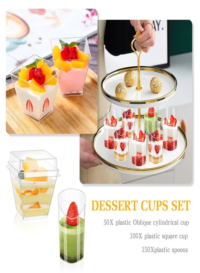 tchrules 400 Packs Dessert Cups with Lids, 5oz Mini Clear Plastic Dessert Cup Parfait Appetizer Cups for Serving Fruit Trifle Mousse Ice Cream and Pudding (300) - Image 3