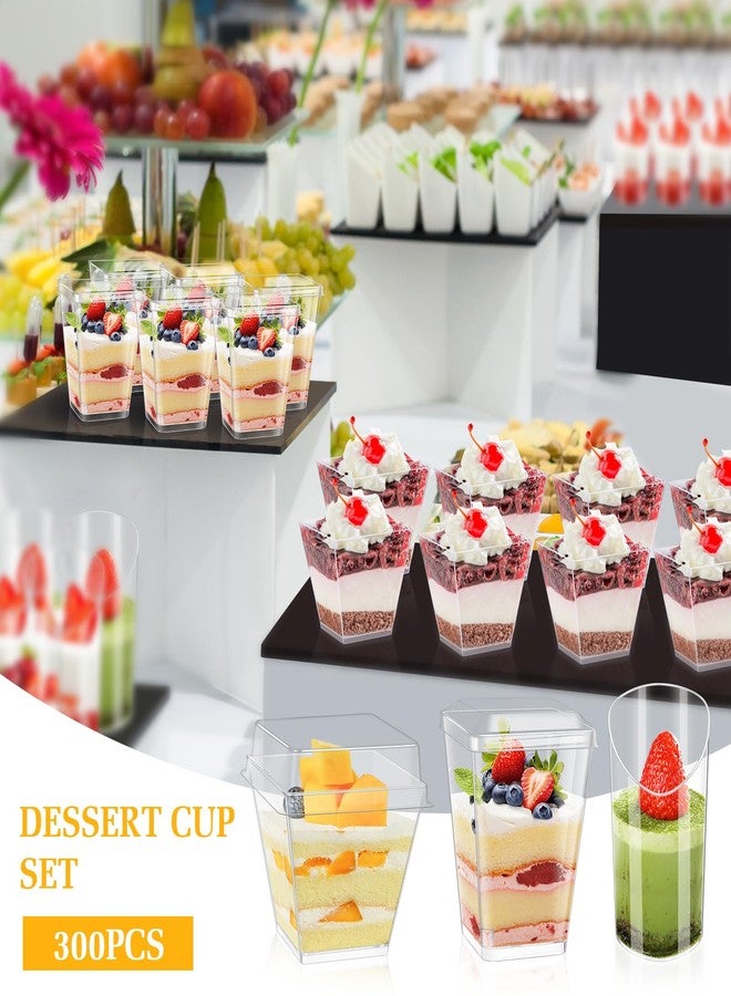 tchrules 400 Packs Dessert Cups with Lids, 5oz Mini Clear Plastic Dessert Cup Parfait Appetizer Cups for Serving Fruit Trifle Mousse Ice Cream and Pudding (300) - Image 2