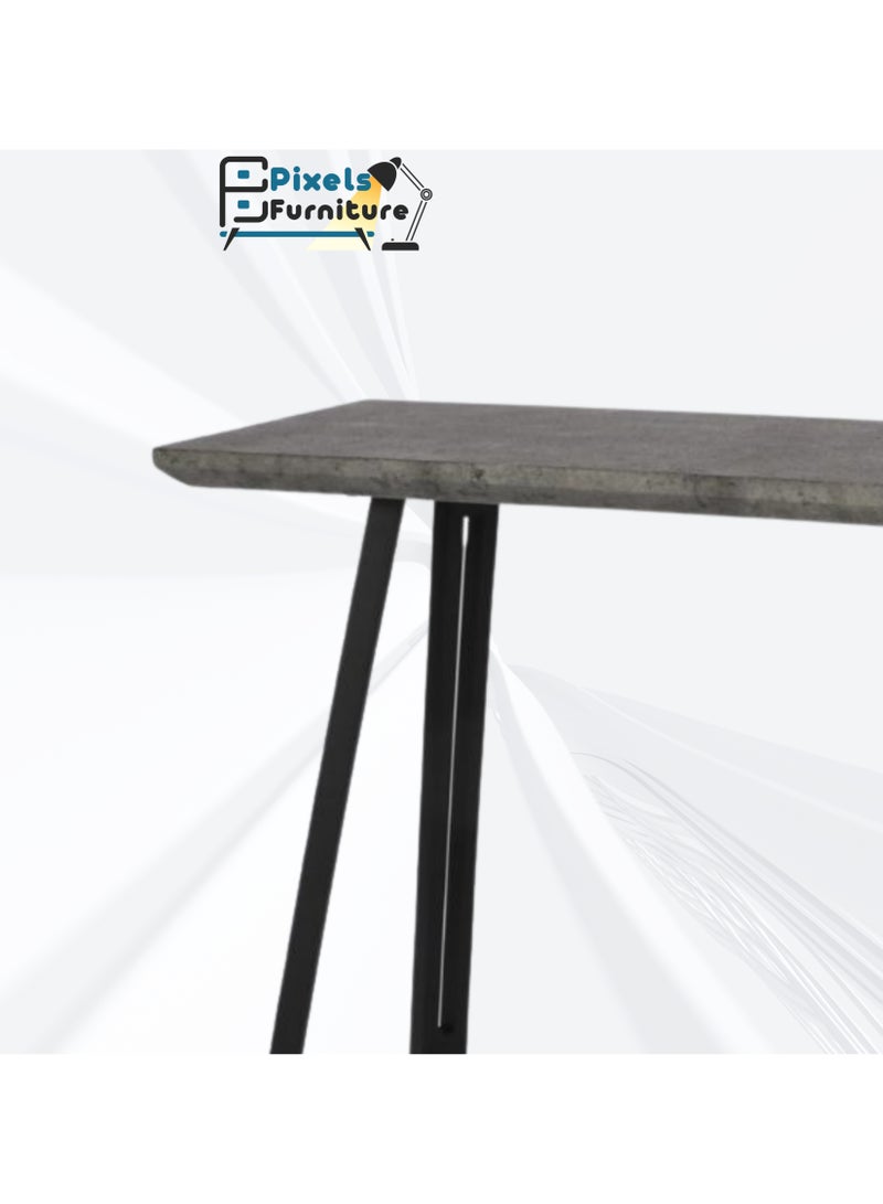 PixelsFurniture Pixels Furniture Console Table, Entryway with Wood Top and Metal Ends, Versatile, Grey Color - Image 2