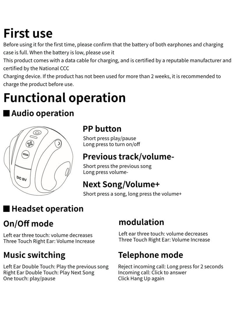 Generic - Open Ear TWS Headphones with Ear hook, Portable Mini Speaker 3D Ball Charging Case Clear Stereo Sound Built-in Mic,Wireless Headset Earbuds Workout Sports Fitness Bluetooth Earphones (Lavender Purple) - Image 1