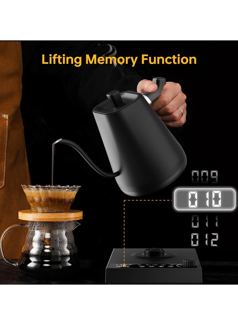 Perfin V60 Gooseneck Electric Kettle, 1000W Pour Over Coffee & Tea Kettle with ±1℃ Temperature Control& 5 Preset Temperature,  24H Keep Warm, Timer & Memory Function, 600ml - Image 2