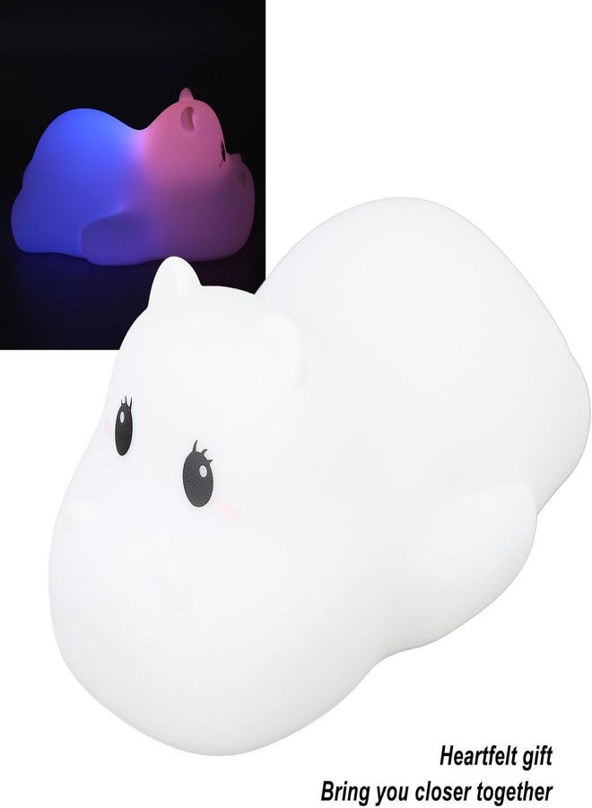 SAPRA LED Hippo Night Light for Kids – Soft Silicone Tap Control Lamp with 7 Color Changing Modes – USB Rechargeable Nursery Bedside Light for Baby, Toddler, Bedroom, and Gift (Hippo) - Image 2