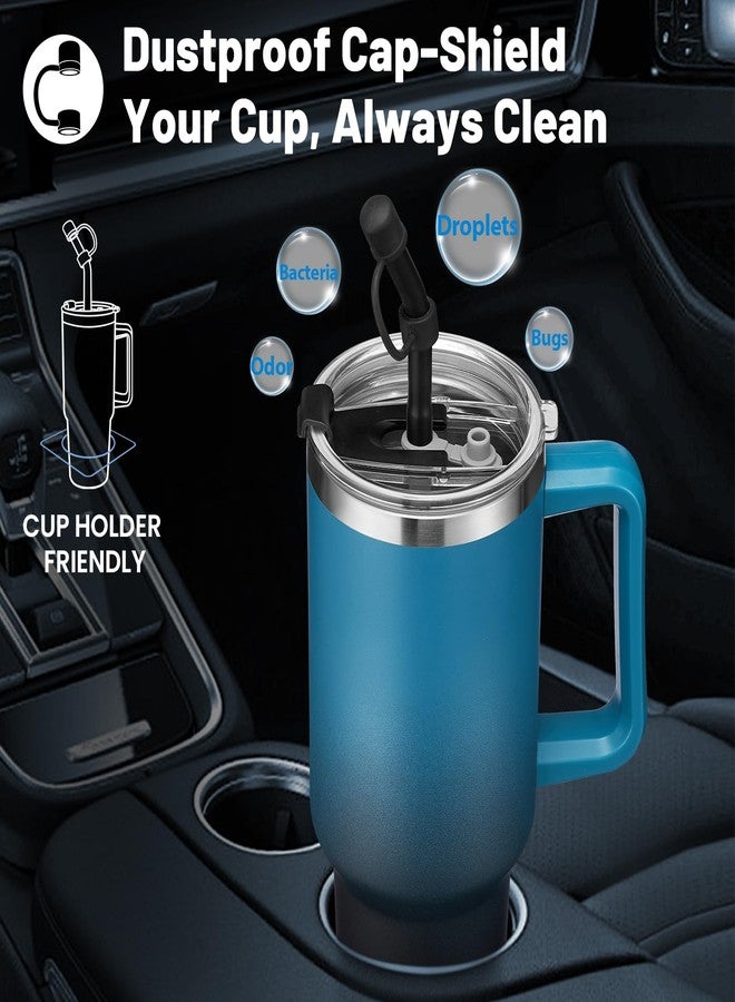 ICIOI Insulated Tumbler with Straw and Spout Lid - 40 oz Water Bottle w/Handle, Dustproof Cover, Protective Boot, Leak-proof Stainless Steel Hydro Travel Cup Fit Car Cupholder, Coffee Mug - Image 3