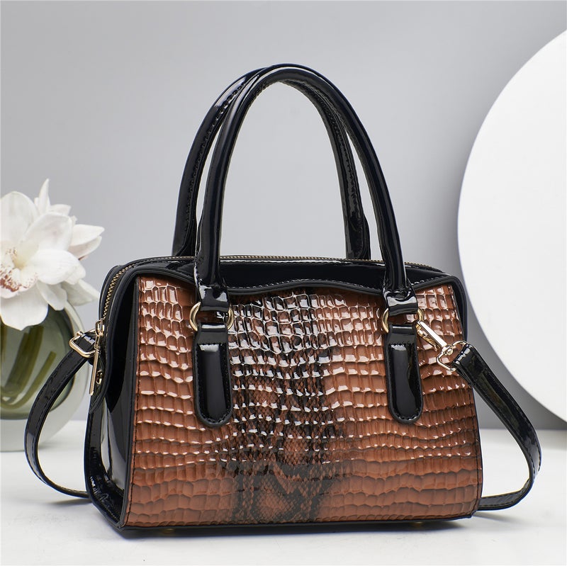 New Stone Pattern Stitching High-Value Handbag Printed High-End Shoulder Bag Versatile Simple Crossbody Bag - Image 4