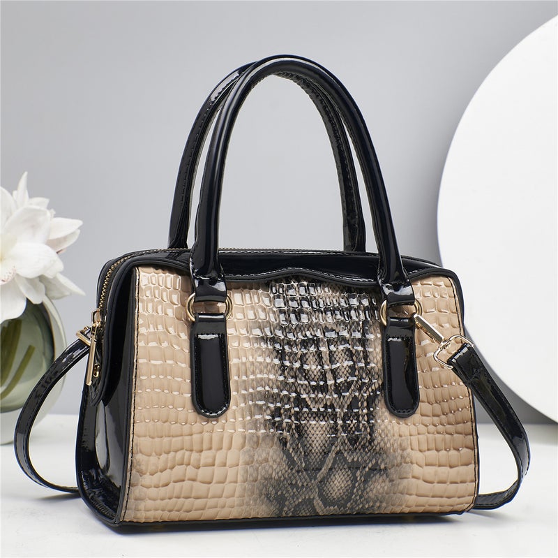 New Stone Pattern Stitching High-Value Handbag Printed High-End Shoulder Bag Versatile Simple Crossbody Bag - Image 5