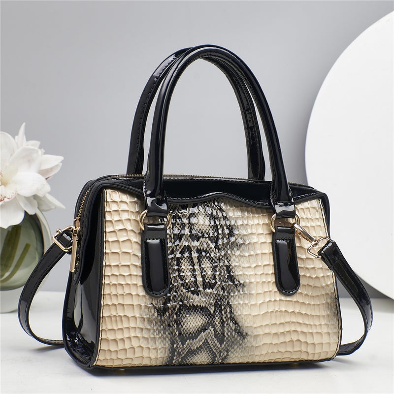 New Stone Pattern Stitching High-Value Handbag Printed High-End Shoulder Bag Versatile Simple Crossbody Bag - Image 1