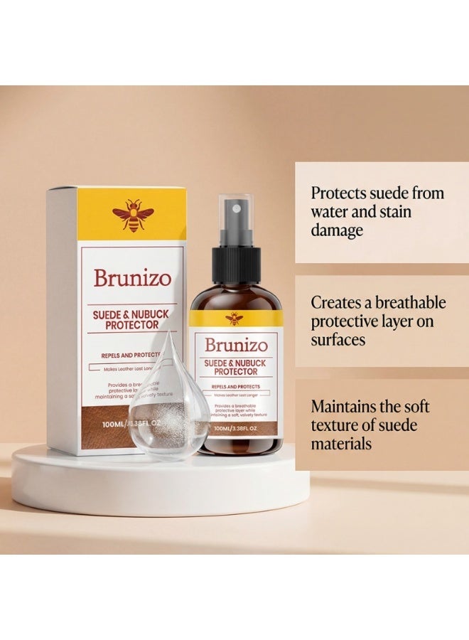 Brunizo (100ml) Leather Suede Spray - Protects the surfaces of household clothes, shoes, sofa leather and suede with a cleaning spray (1 piece) - Image 1