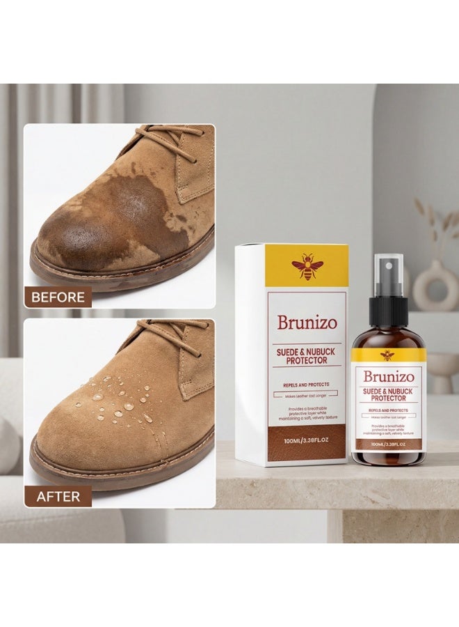 Brunizo (100ml) Leather Suede Spray - Protects the surfaces of household clothes, shoes, sofa leather and suede with a cleaning spray (1 piece) - Image 2