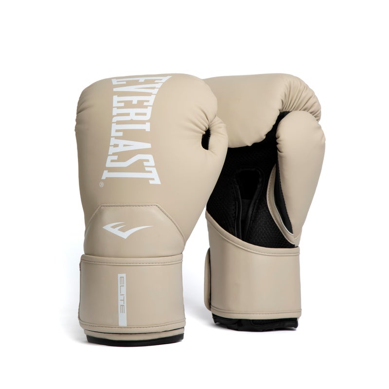 Everlast Elite 2 Womens Boxing Gloves Vegan Leather Boxing Gloves with Secure Fit Hook and Loop Closure Ventilation Cardio Speedbag and Heavy Bag Training Gloves 12 oz Tan - Image 2