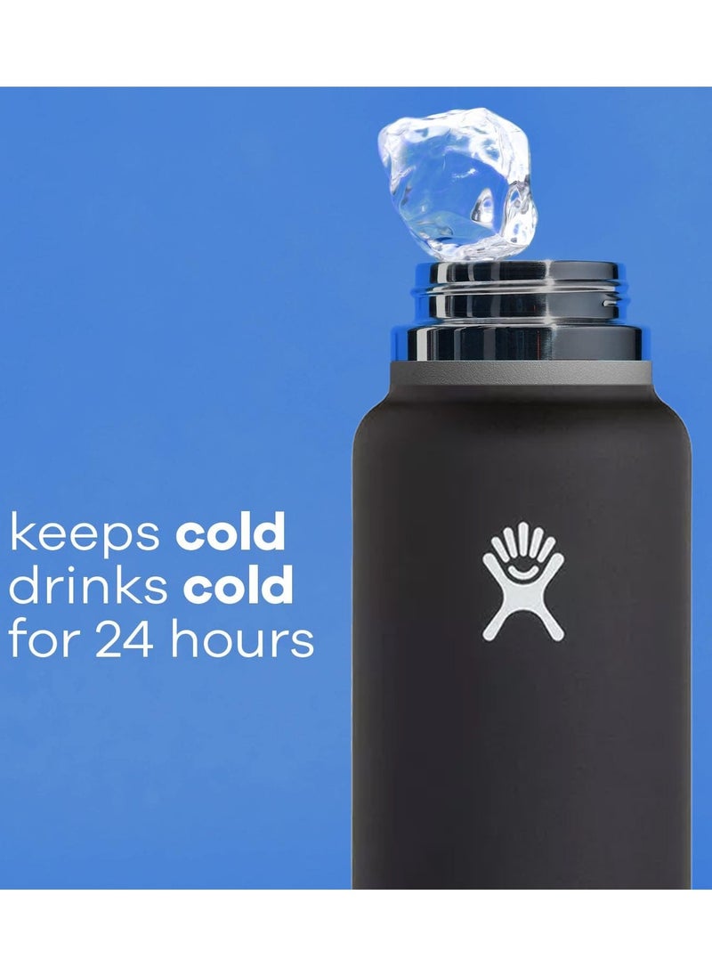 Hydro Flask 32oz Vacuum Insulated Water Bottle with Straw Lid, Keeps Drinks Cold or Hot for Workouts, Travel and Everyday Use, Black  - Image 4