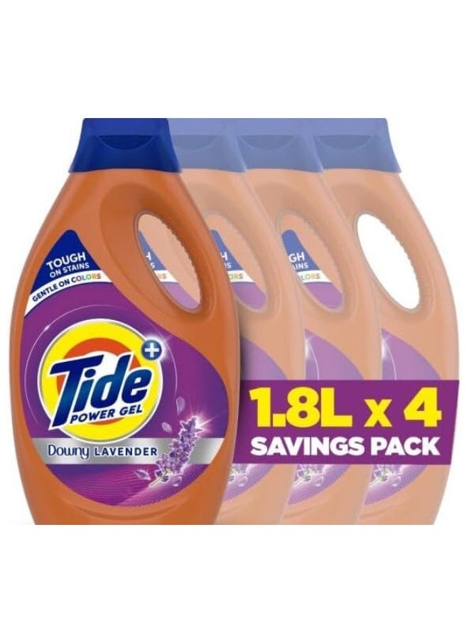 Tide Laundry Detergent Power Gel Lavender Fresh 4 x 1.8L 