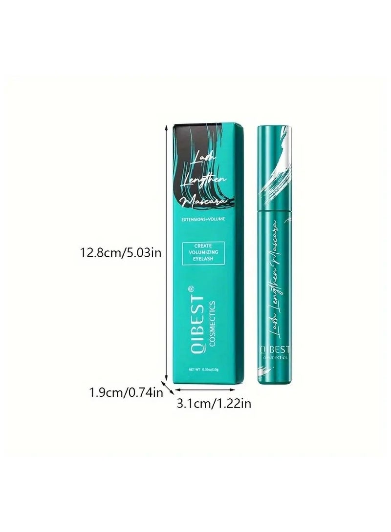 QiBest ماسكارا سائلة للنساء من أزوني، لإطالة الرموش وتكثيفها، وتصفيف الرموش بشكل يدوم طويلاً، ومقاومة للماء، ولا تترك هالة على الرموش، وإكسسوارات المكياج، 0.38 أونصة (أسود) - Image 2