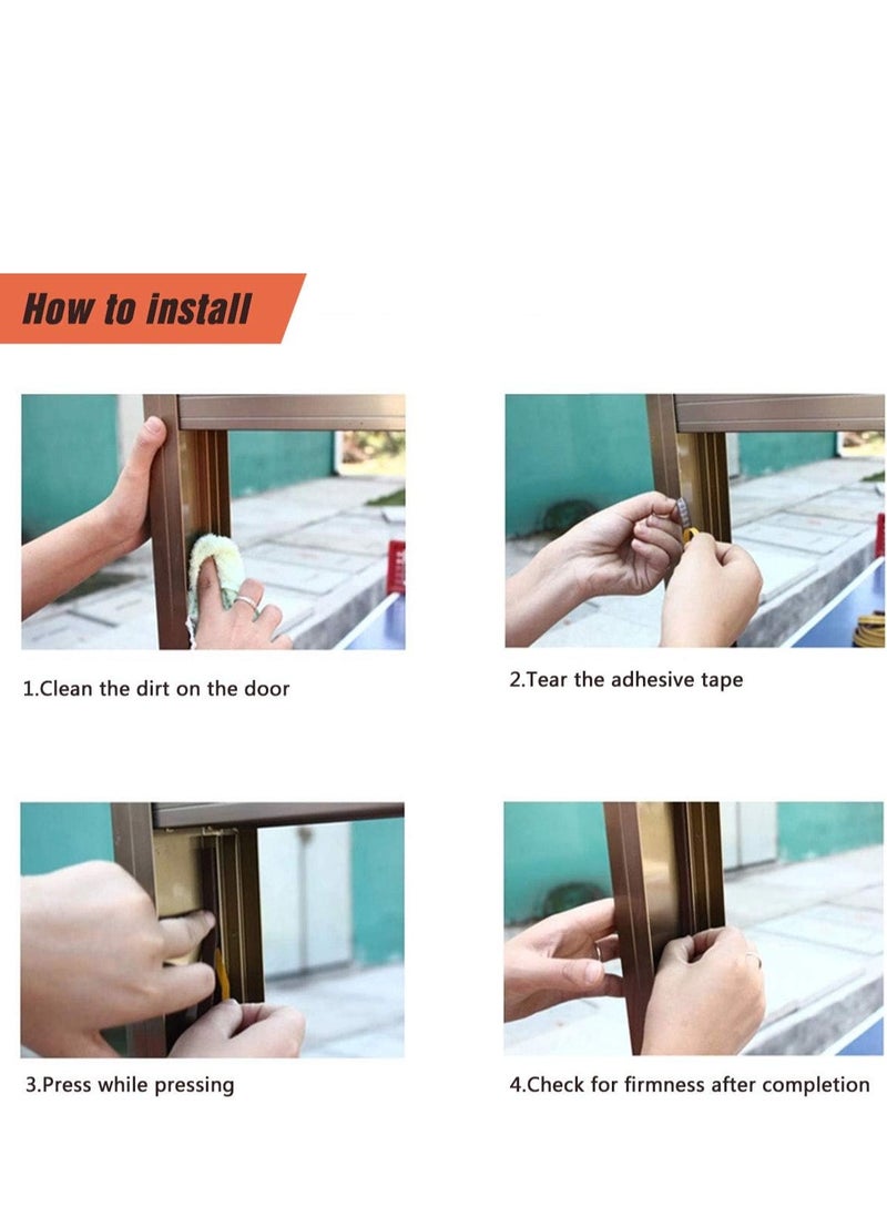 MJZ - 5m Self-Adhesive Door Bottom Seal Strip, Doors and Windows Draught Excluder Stopper Foamed Weather Seal Stripping Under Door Soundproof Collision Avoidance Foam Tape (D Type, Black) - Image 1