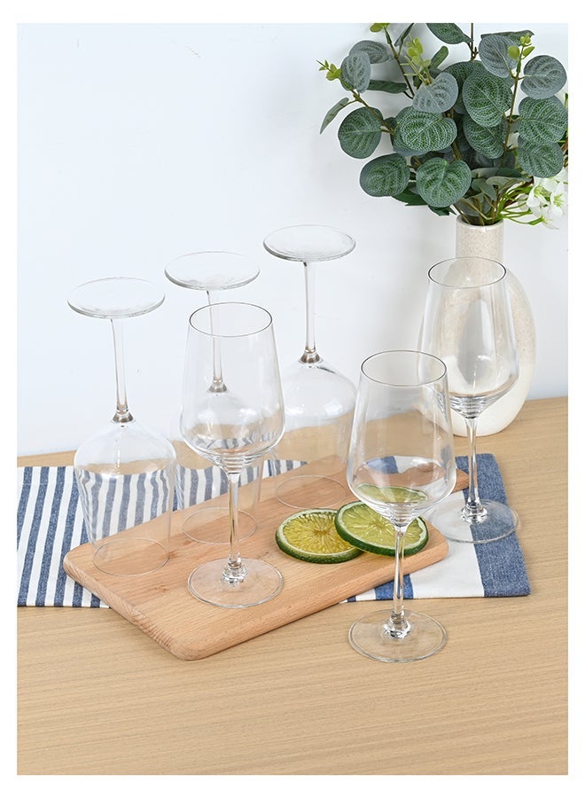 Ollieroo Wine Glasses Set of 6, 500ml Wine Glass with Stem, Perfect for Home, Restaurant, Dishwasher Safe, Lead-free, Clear, Durable Glassware - Image 1