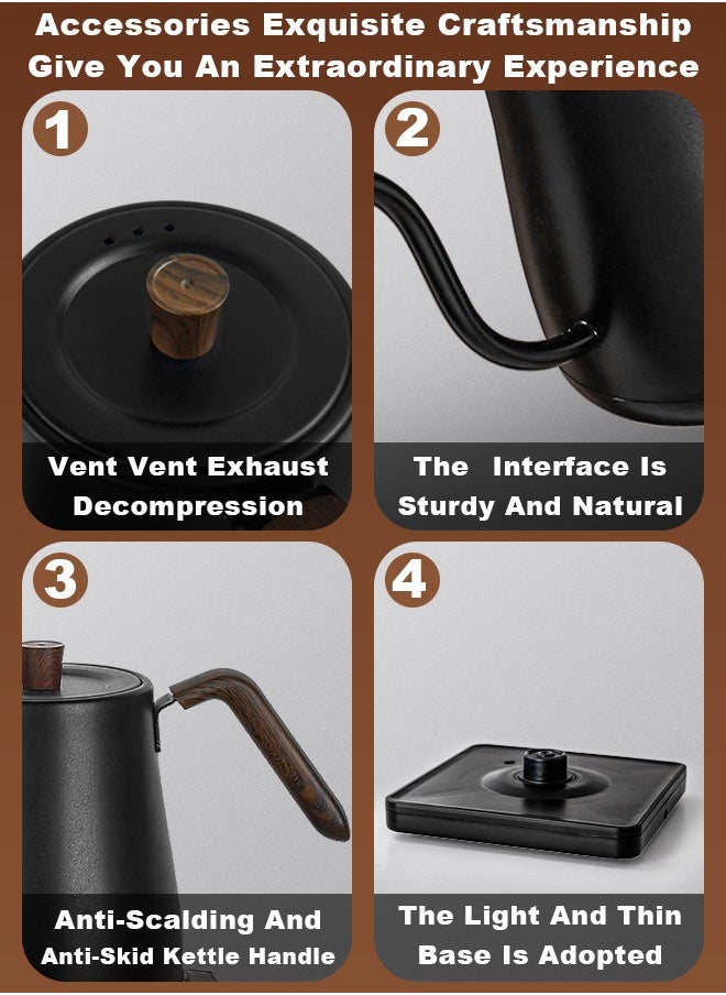 Gooseneck Electric Kettle,Electrically Heated Household Kettle Perfect for Boiling Water/Milk/Tea/Coffee,Protection from Overheating and Dry Boil,Pour-Over Kettle with 304 Stainless Steel Inner,360-Degree Rotation Base,Auto Safety Off,Wooden Handle,0.8L,1000W,Black - pzsku/ZE2D95A09C2A79FF6C009Z/45/_/1734683664/15481a8f-7510-4916-b3e9-9c08fdd39639