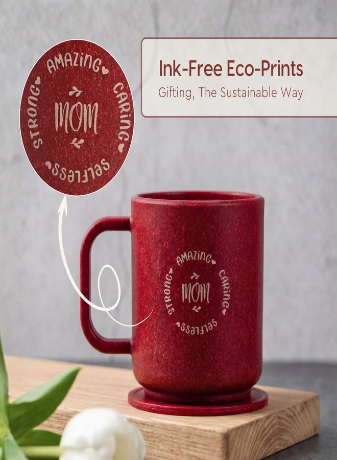 Eha Earth-Friendly Mother’s Day Gift Set for Mom | 350 ml | Mug with Coaster, Keychain & Bag | Gifts for Mom Made with Rice Husk Biocomposite | Gifts for Woman | Coral - Image 5