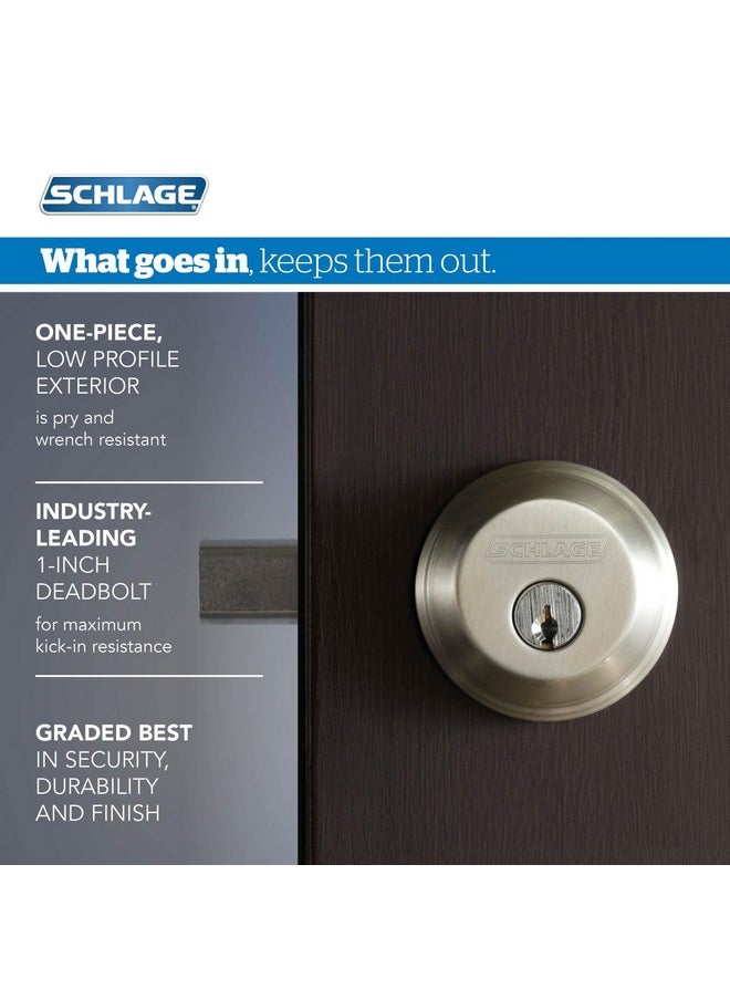 Schlage FB55N G LAT 622 COL Single Cylinder Deadbolt and Keyed Entry Latitude Lever with Collins Trim, Matte Black