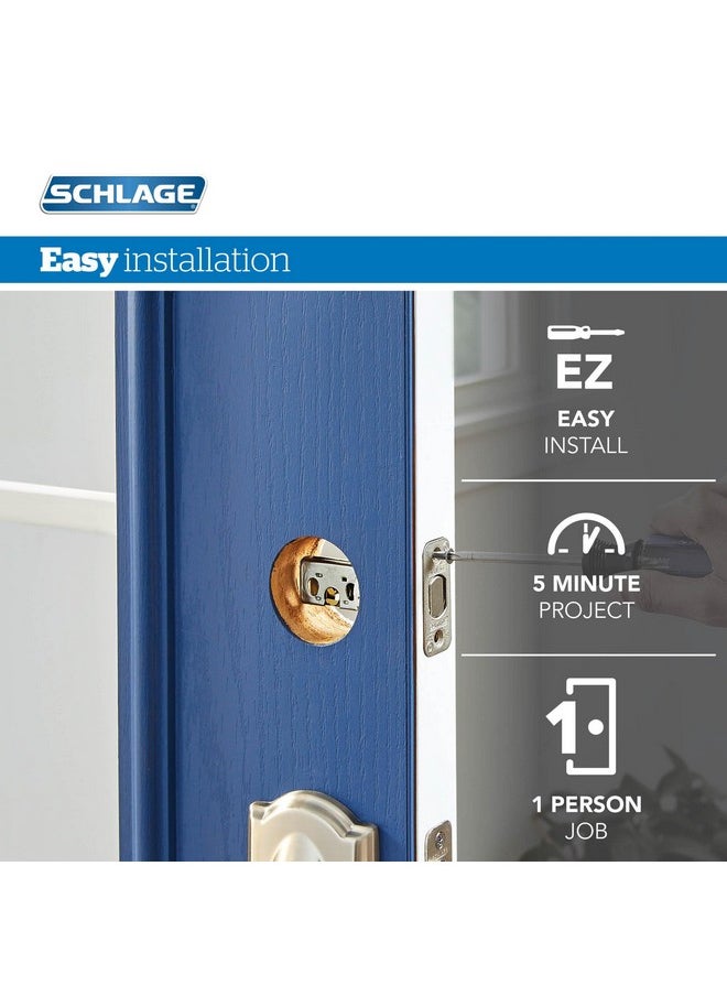 Schlage FB55N G LAT 622 COL Single Cylinder Deadbolt and Keyed Entry Latitude Lever with Collins Trim, Matte Black