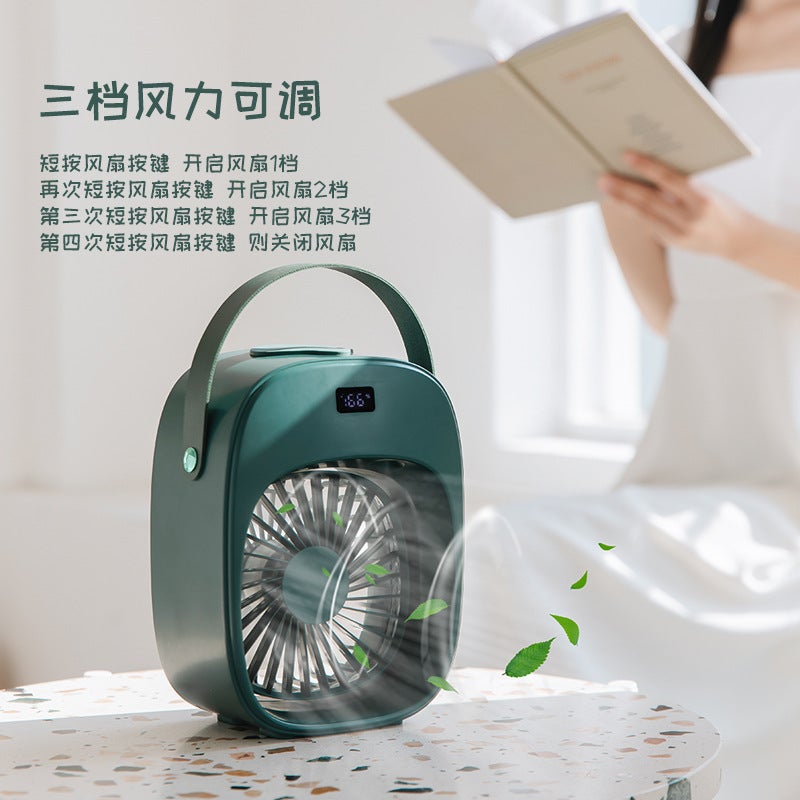 Oriday Water-Cooled Small Fan Neutral Atomization Hydrating And Moisturizing Usb Rechargeable Portable Desktop Wide-Angle Air Supply - Image 4