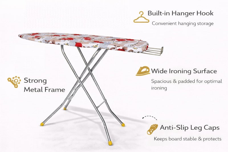 Maanit Wooden Heavy Self Standing Ironing Board/Table 18 Inch | Foldable Portable Iron Board with Iron Stand | Strong Stable Base for Home Use - Image 3